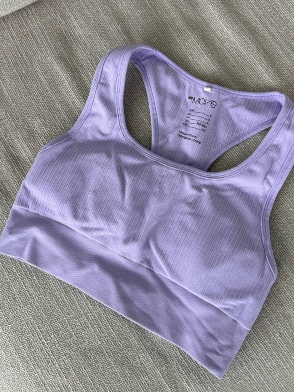 H&M Lavender Ribbed Racerback Sports Bra